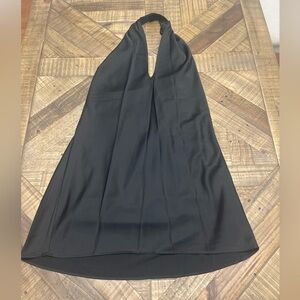 Black Halter Mini Dress with Keyhole Front